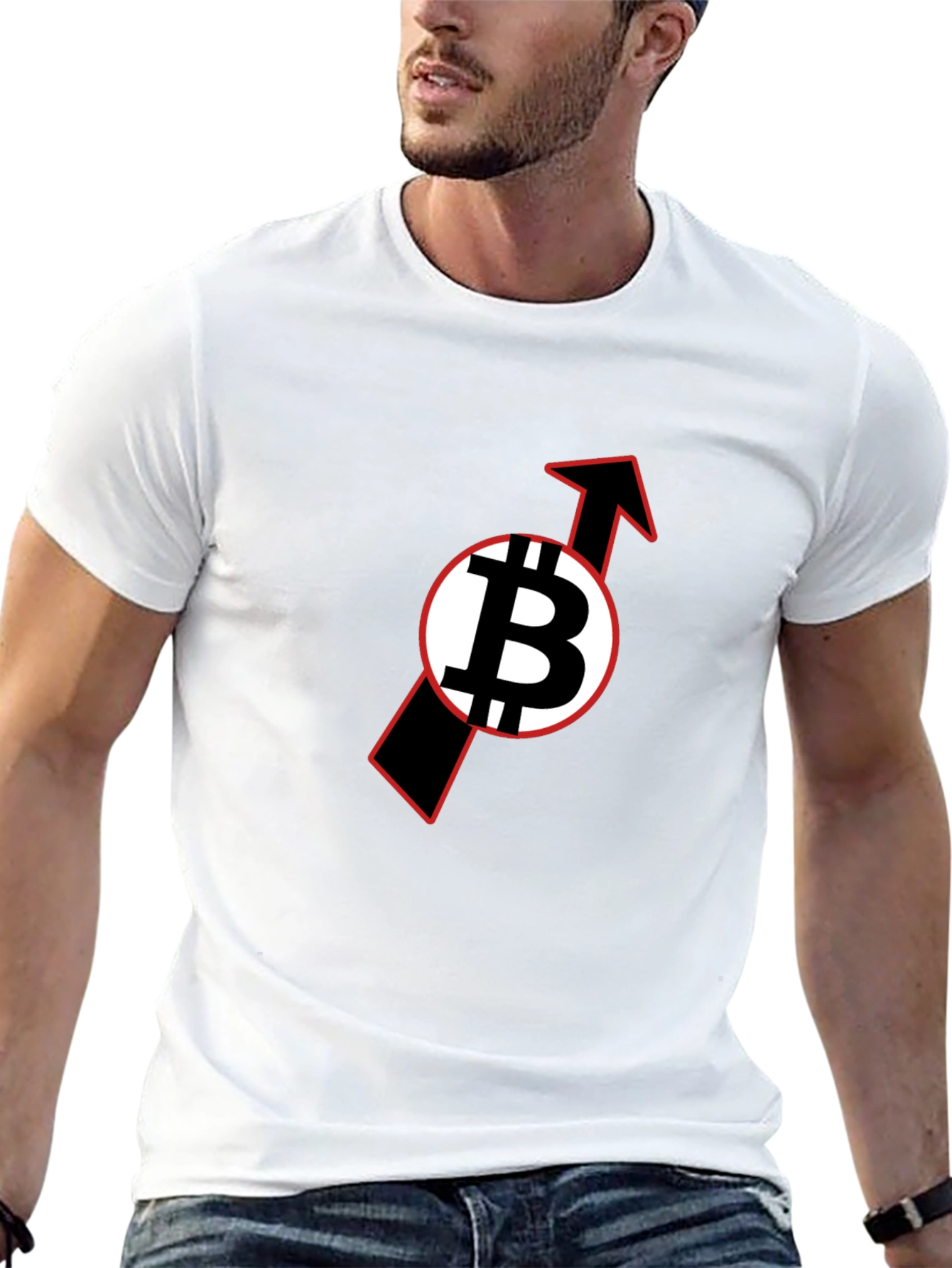 Bitcoin Upward Trend Black T-Shirt