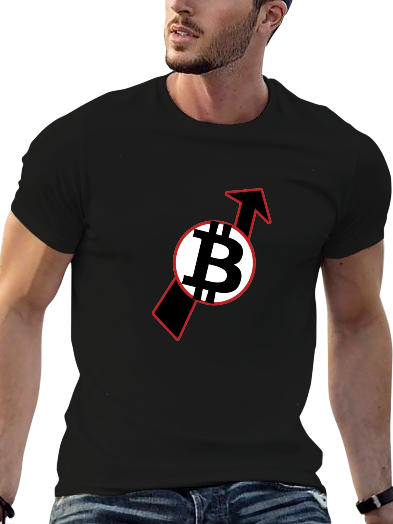 Bitcoin Upward Trend Black T-Shirt
