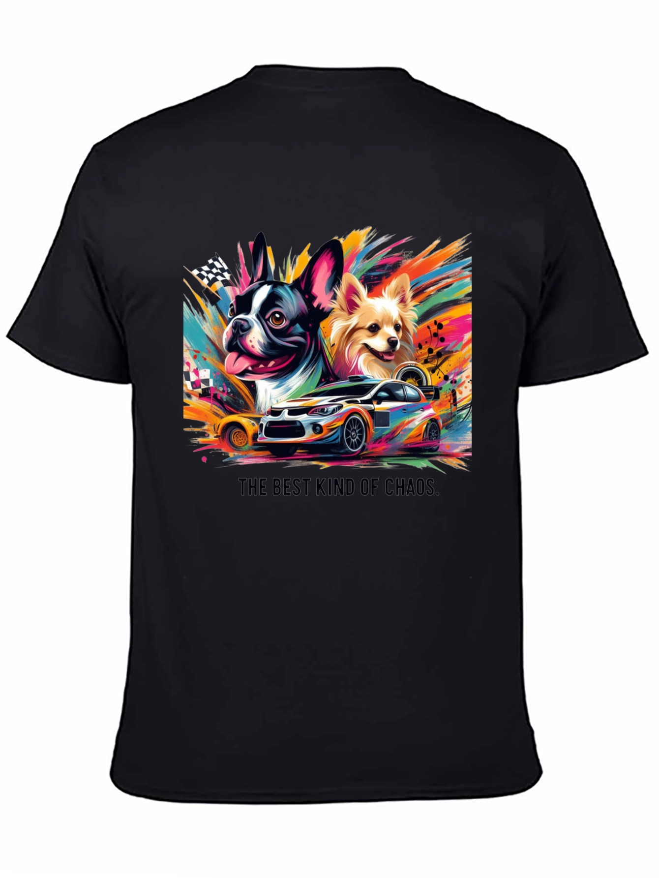 Dog Car Racing T-Shirt - Best Kind of Chaos Tee
