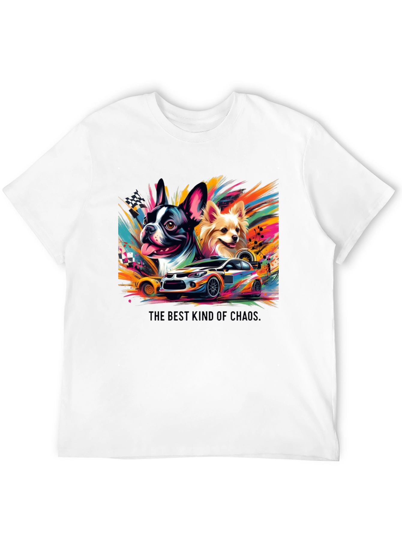 Dog Car Racing T-Shirt - Best Kind of Chaos Tee
