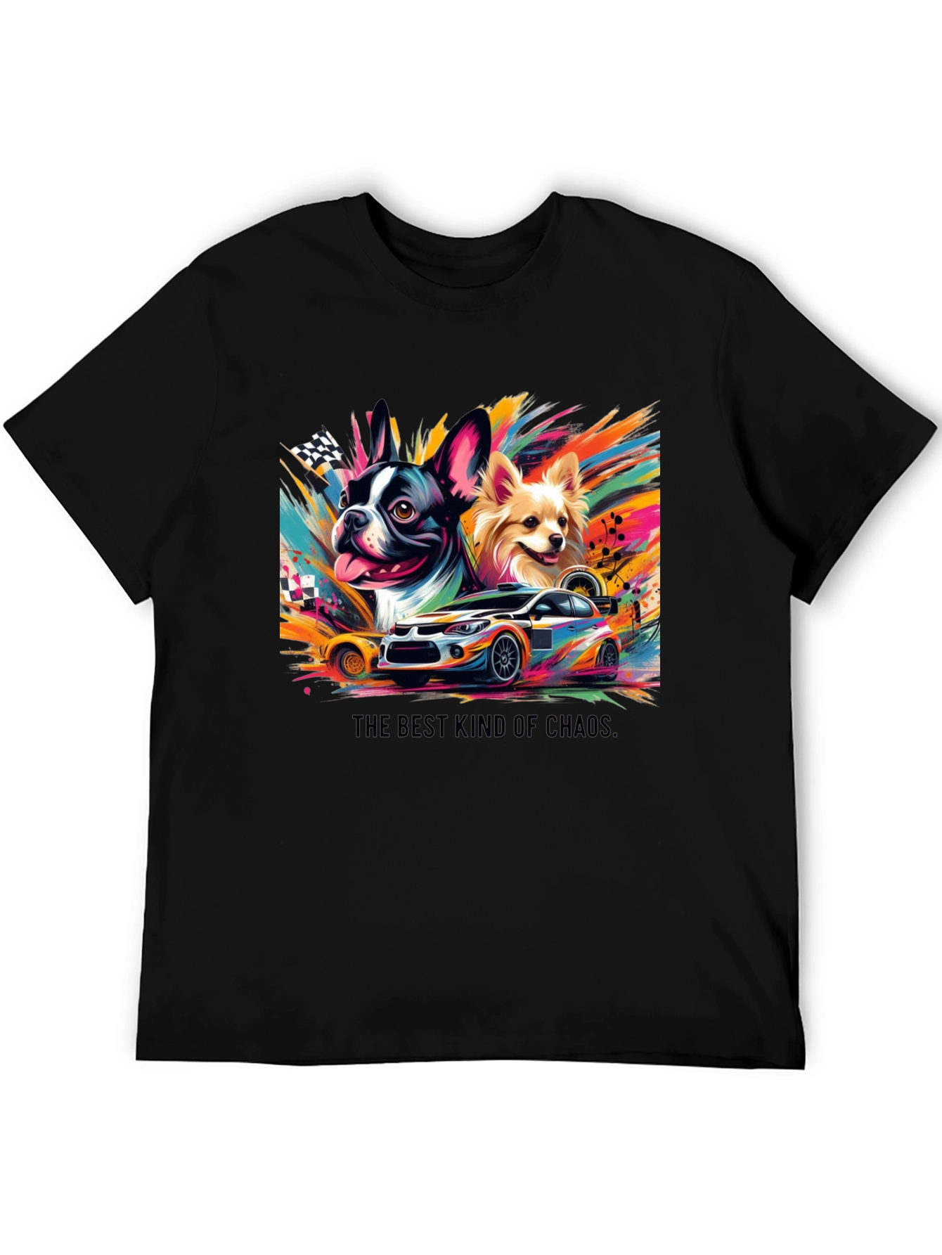 Dog Car Racing T-Shirt - Best Kind of Chaos Tee