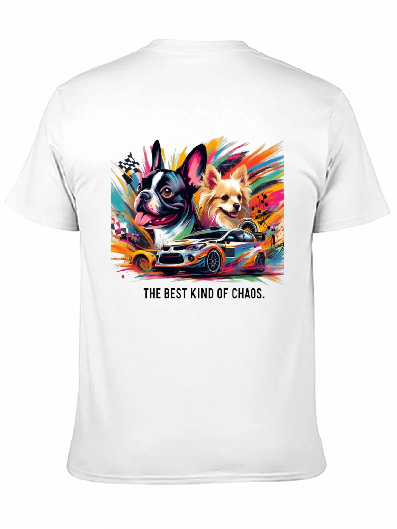 Dog Car Racing T-Shirt - Best Kind of Chaos Tee