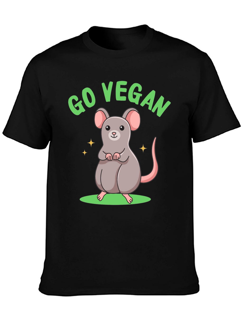 Go Vegan Rat Graphic T-Shirt