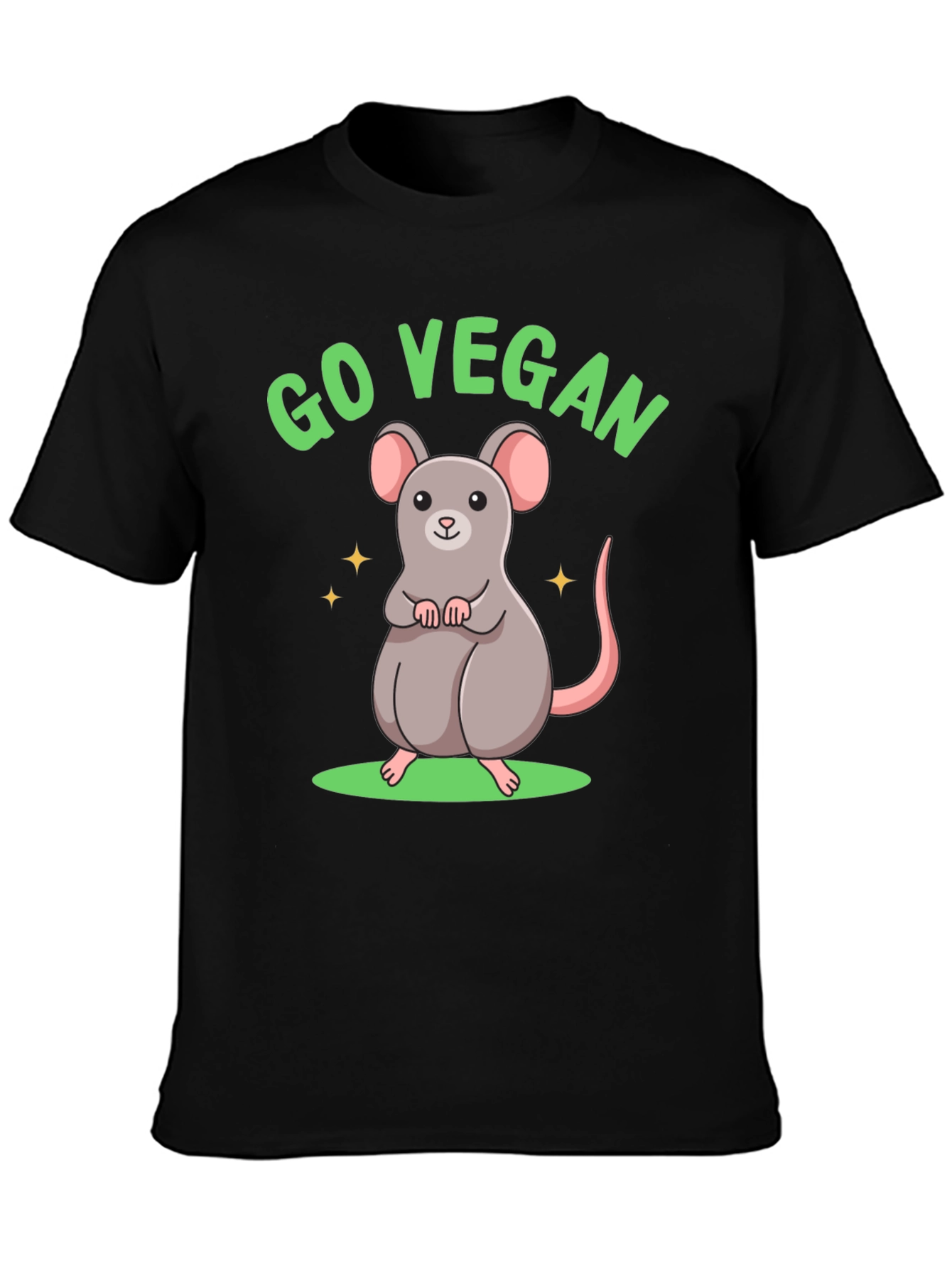 Go Vegan Rat Graphic T-Shirt