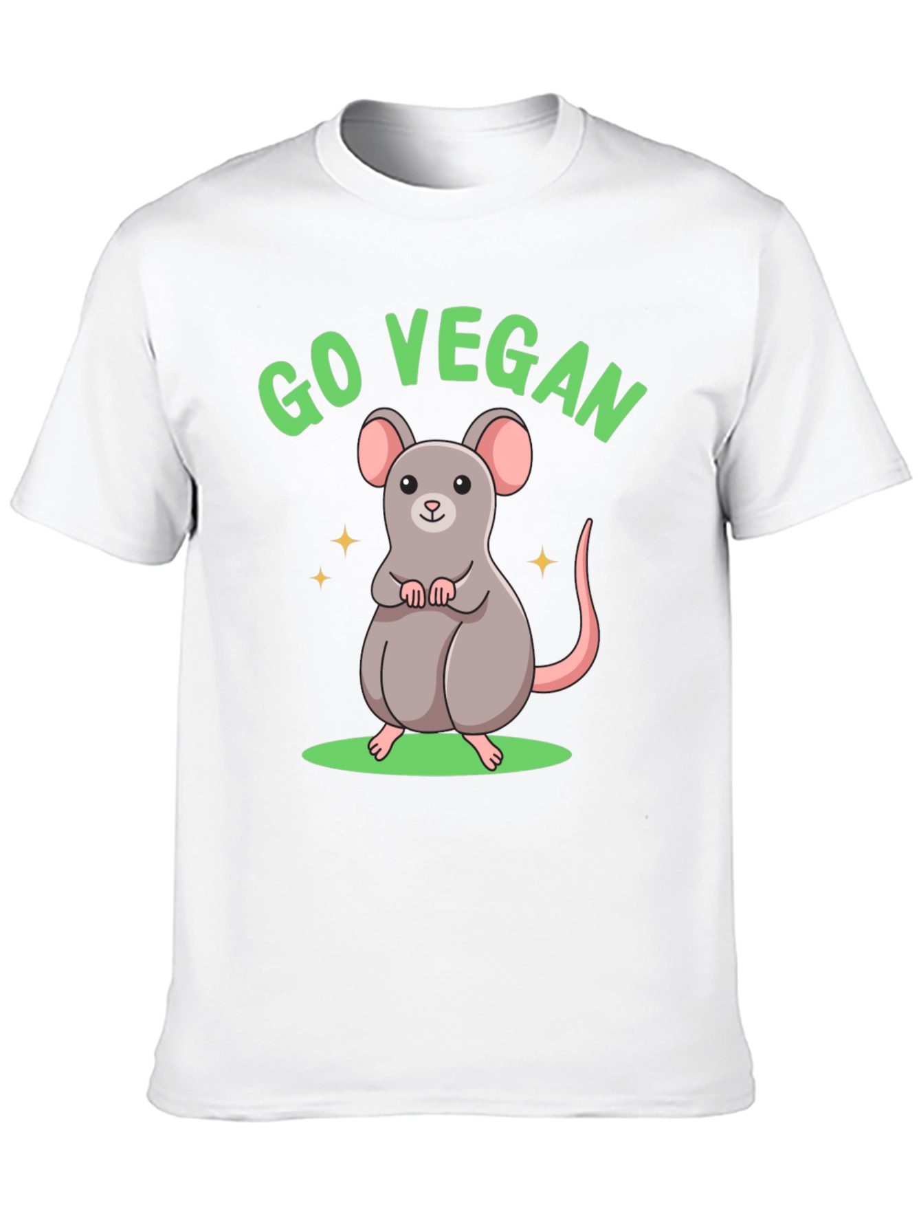 Go Vegan Rat Graphic T-Shirt