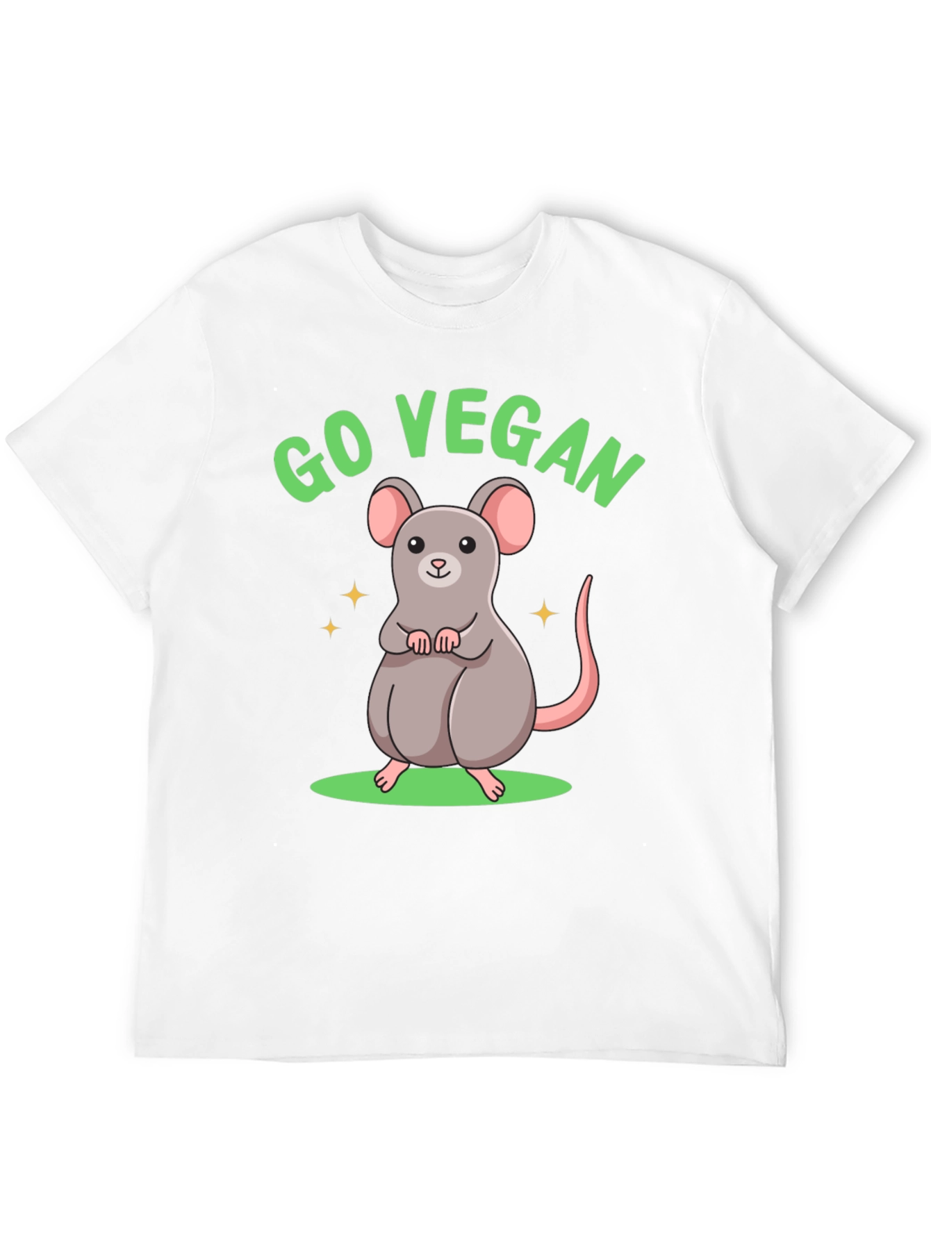 Go Vegan Rat Graphic T-Shirt