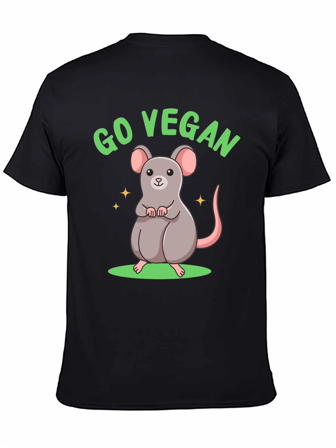 Go Vegan Rat Graphic T-Shirt