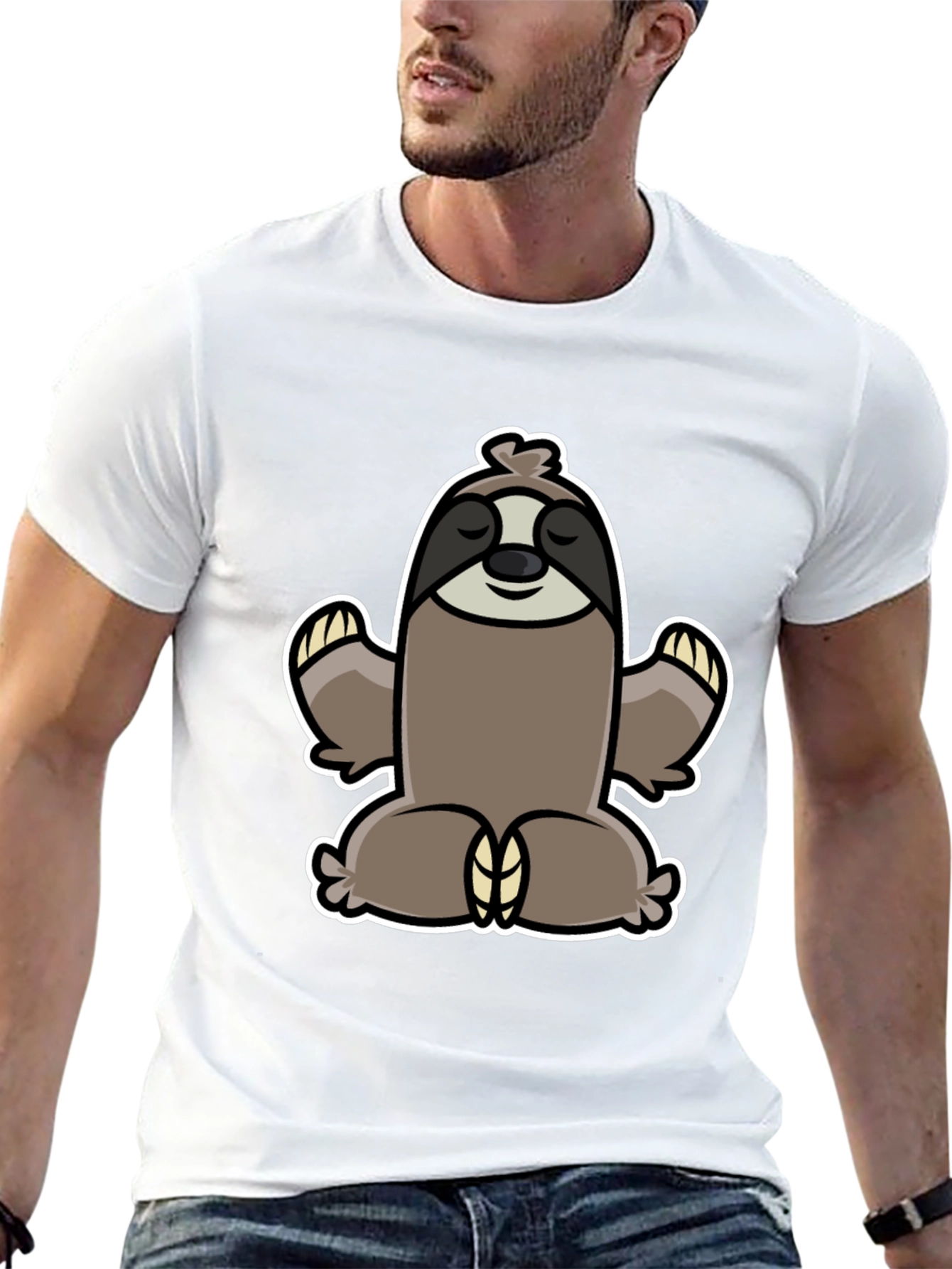 Meditating Sloth Graphic Tee - Relaxed Fit