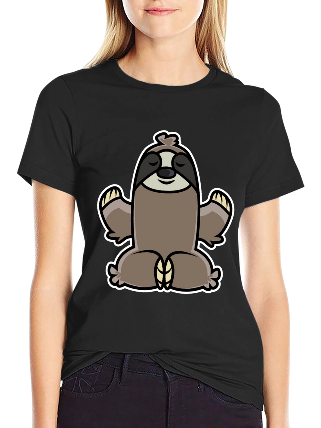Meditating Sloth Graphic Tee - Relaxed Fit