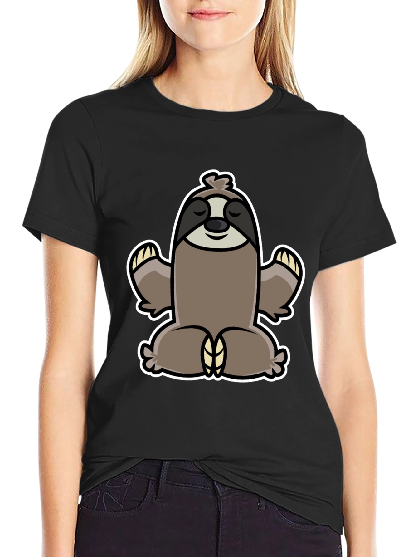 Meditating Sloth Graphic Tee - Relaxed Fit