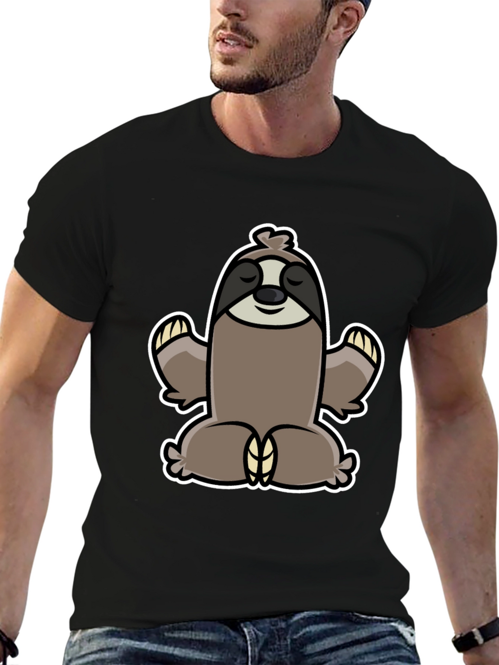 Meditating Sloth Graphic Tee - Relaxed Fit