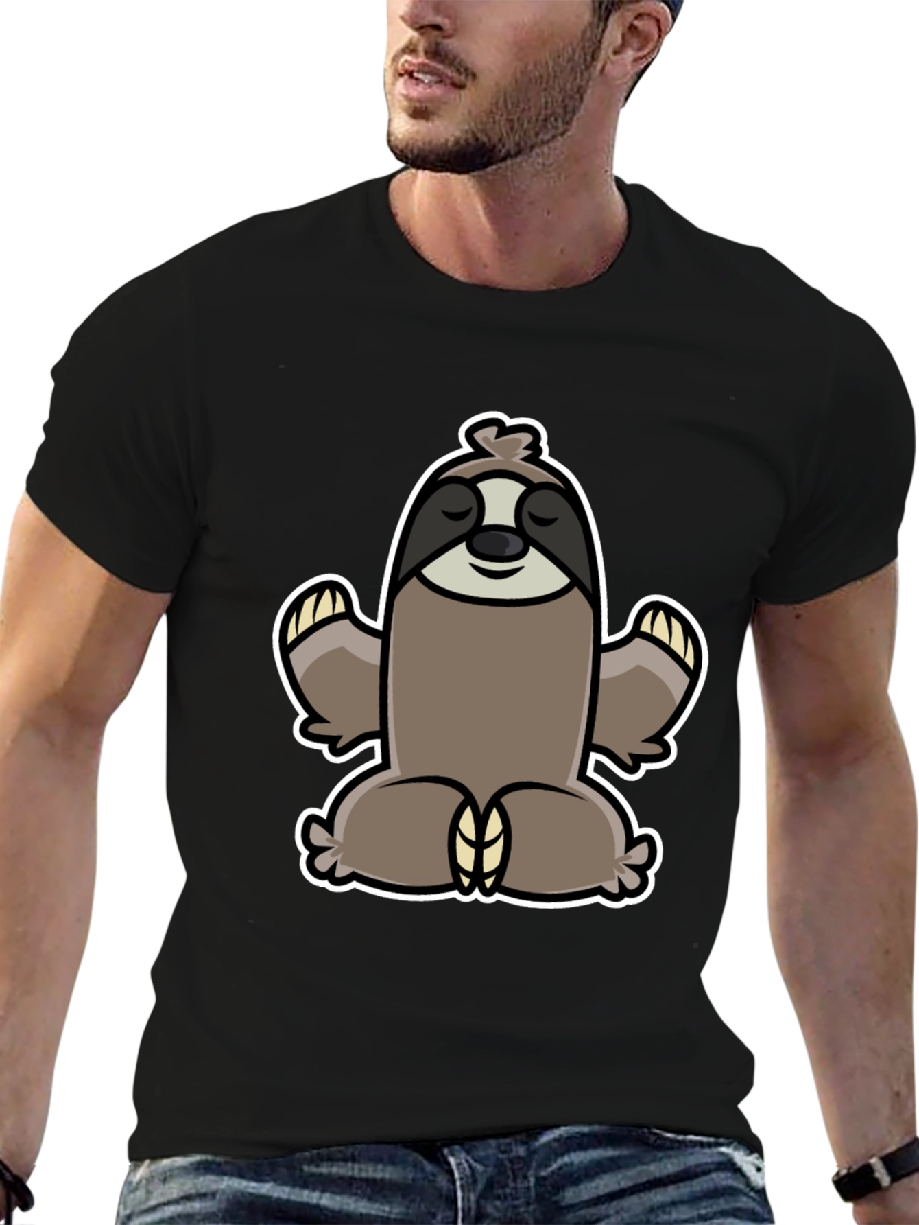 Meditating Sloth Graphic Tee - Relaxed Fit
