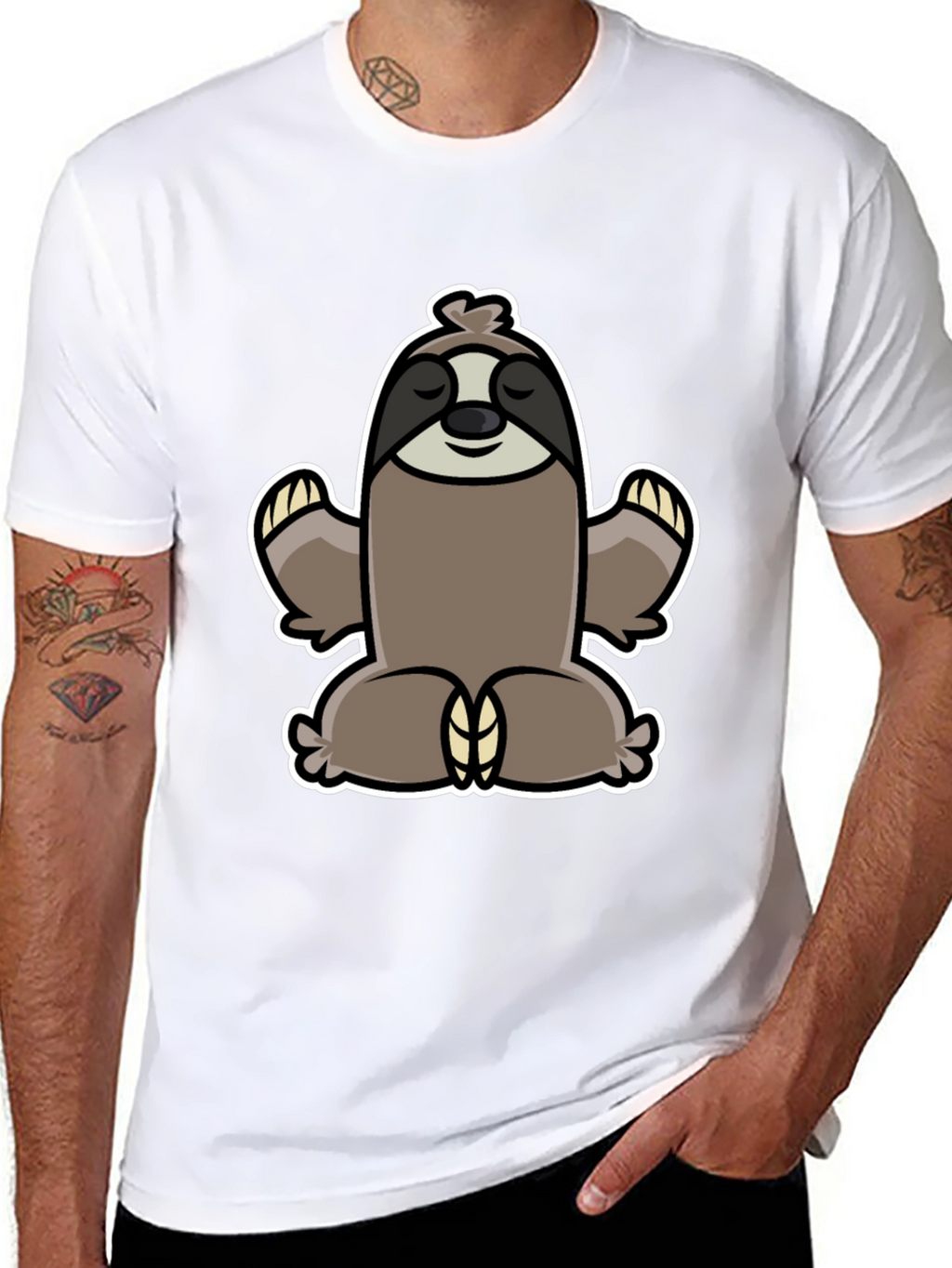 Meditating Sloth Graphic Tee - Relaxed Fit