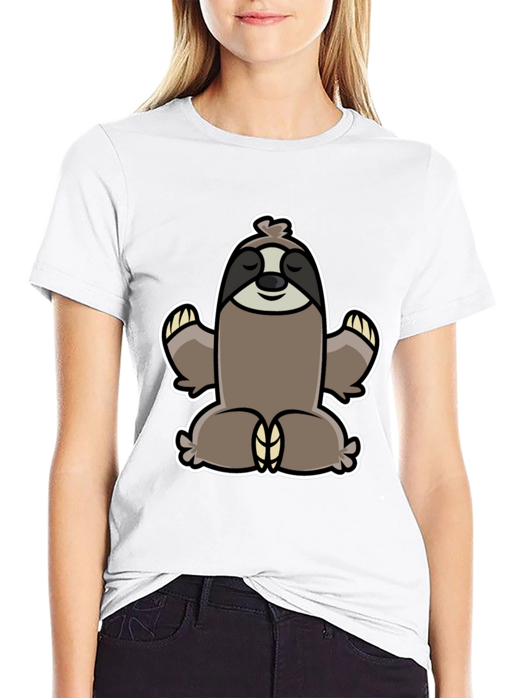 Meditating Sloth Graphic Tee - Relaxed Fit