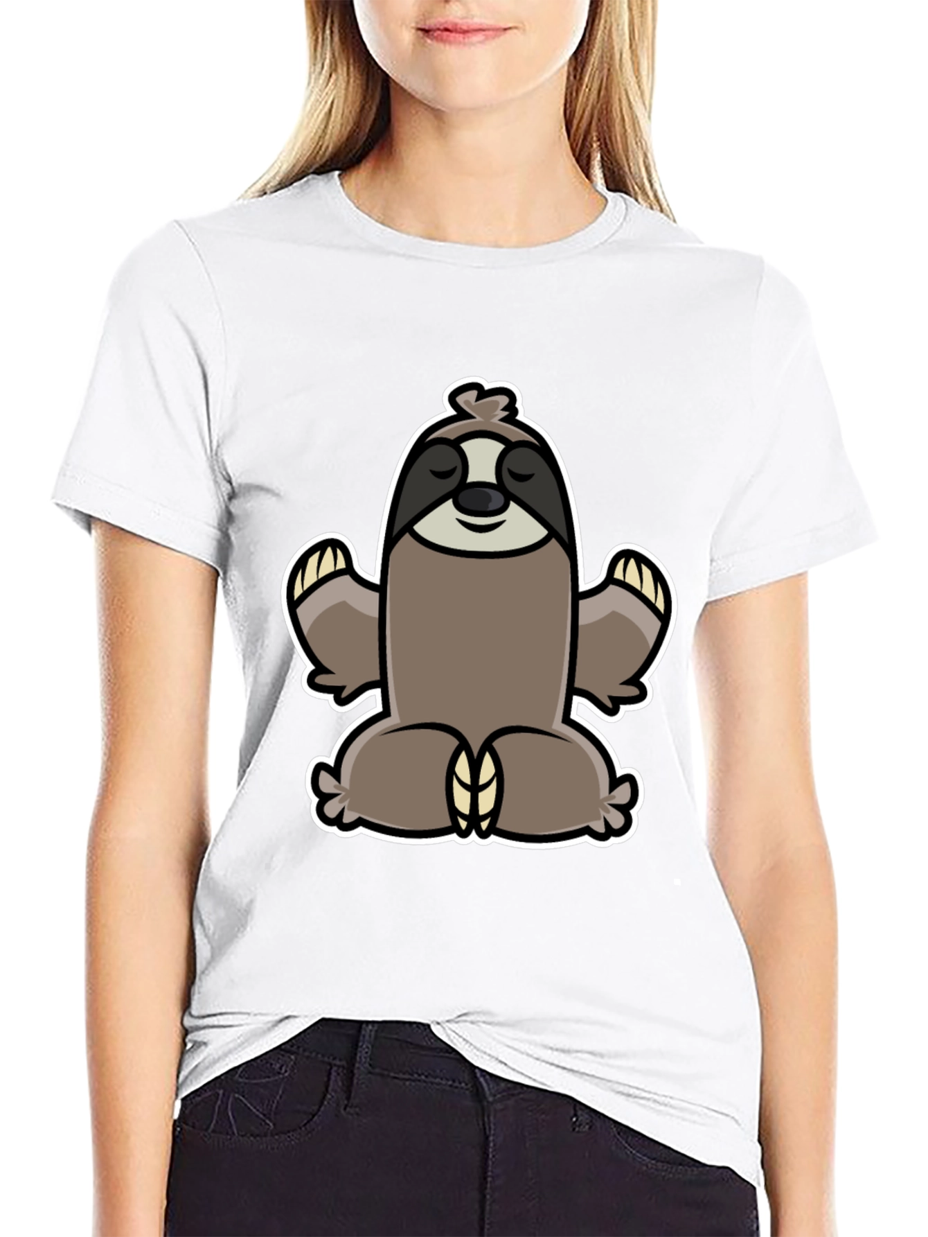 Meditating Sloth Graphic Tee - Relaxed Fit