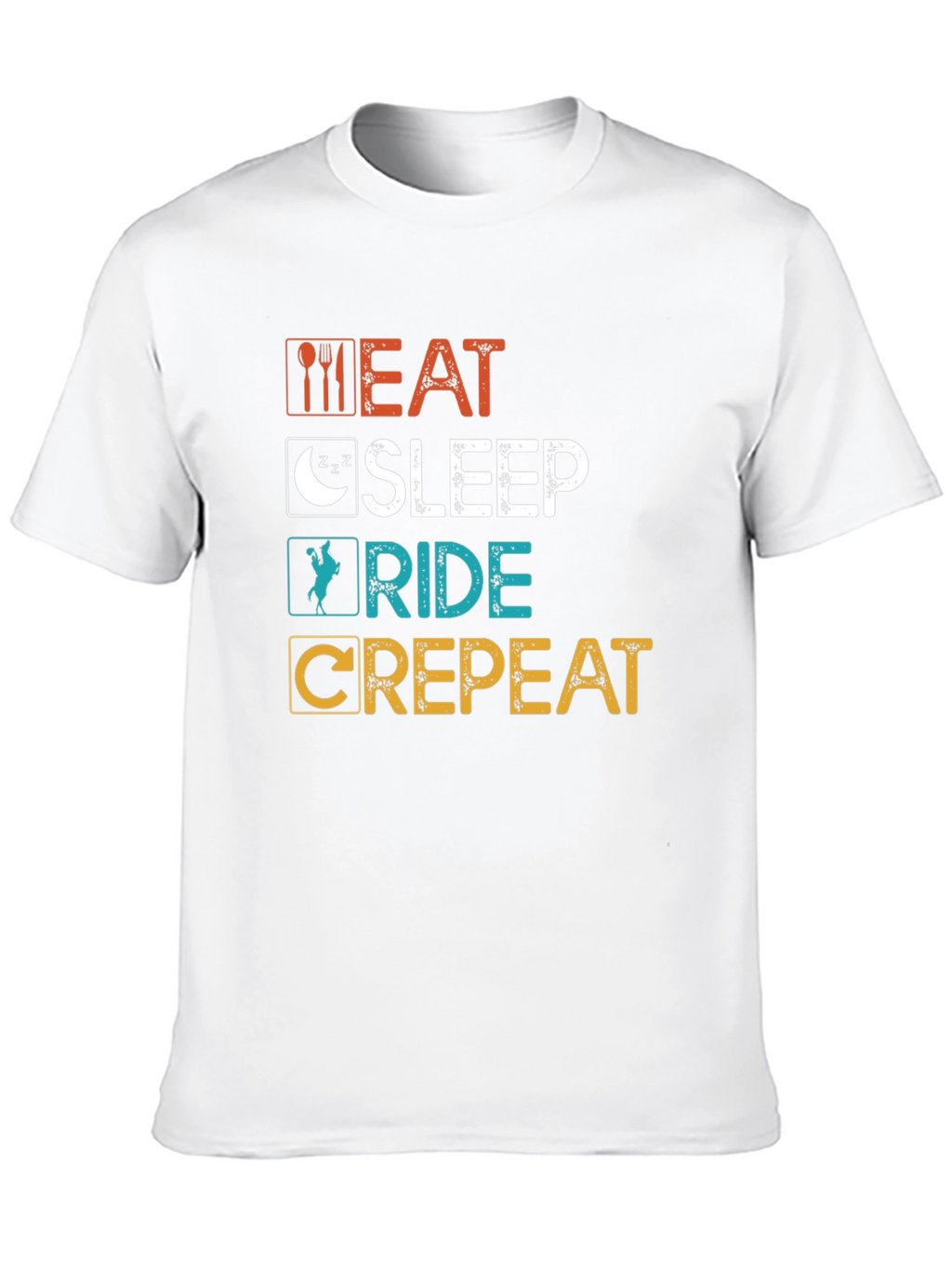 Eat Sleep Ride Crepeat Black T-Shirt