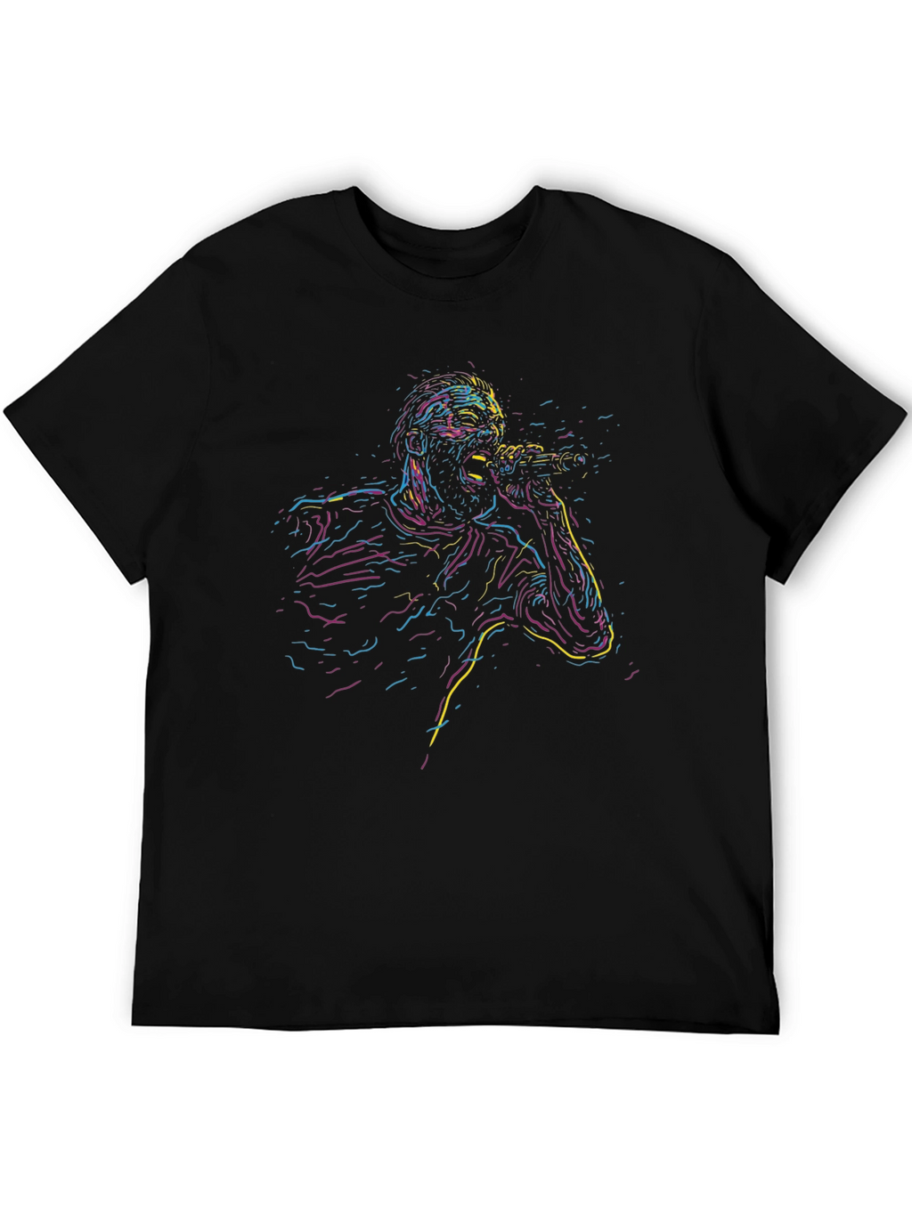 Neon Singer Graphic Black T-Shirt