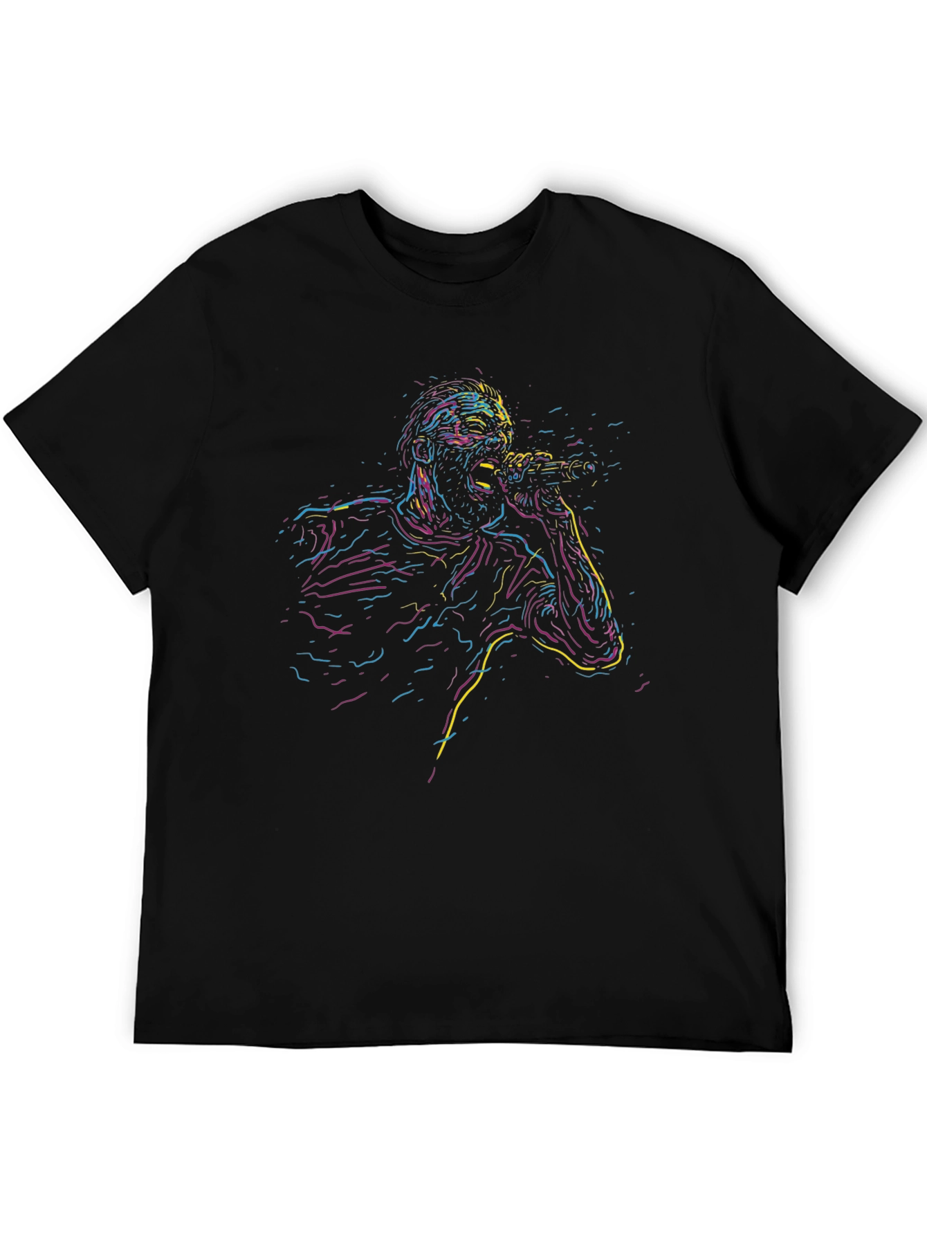 Neon Singer Graphic Black T-Shirt