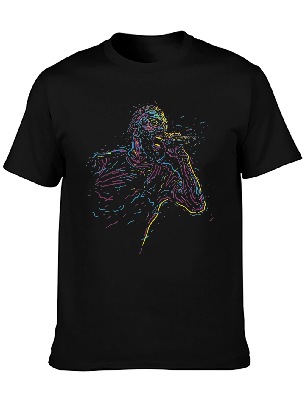 Neon Singer Graphic Black T-Shirt