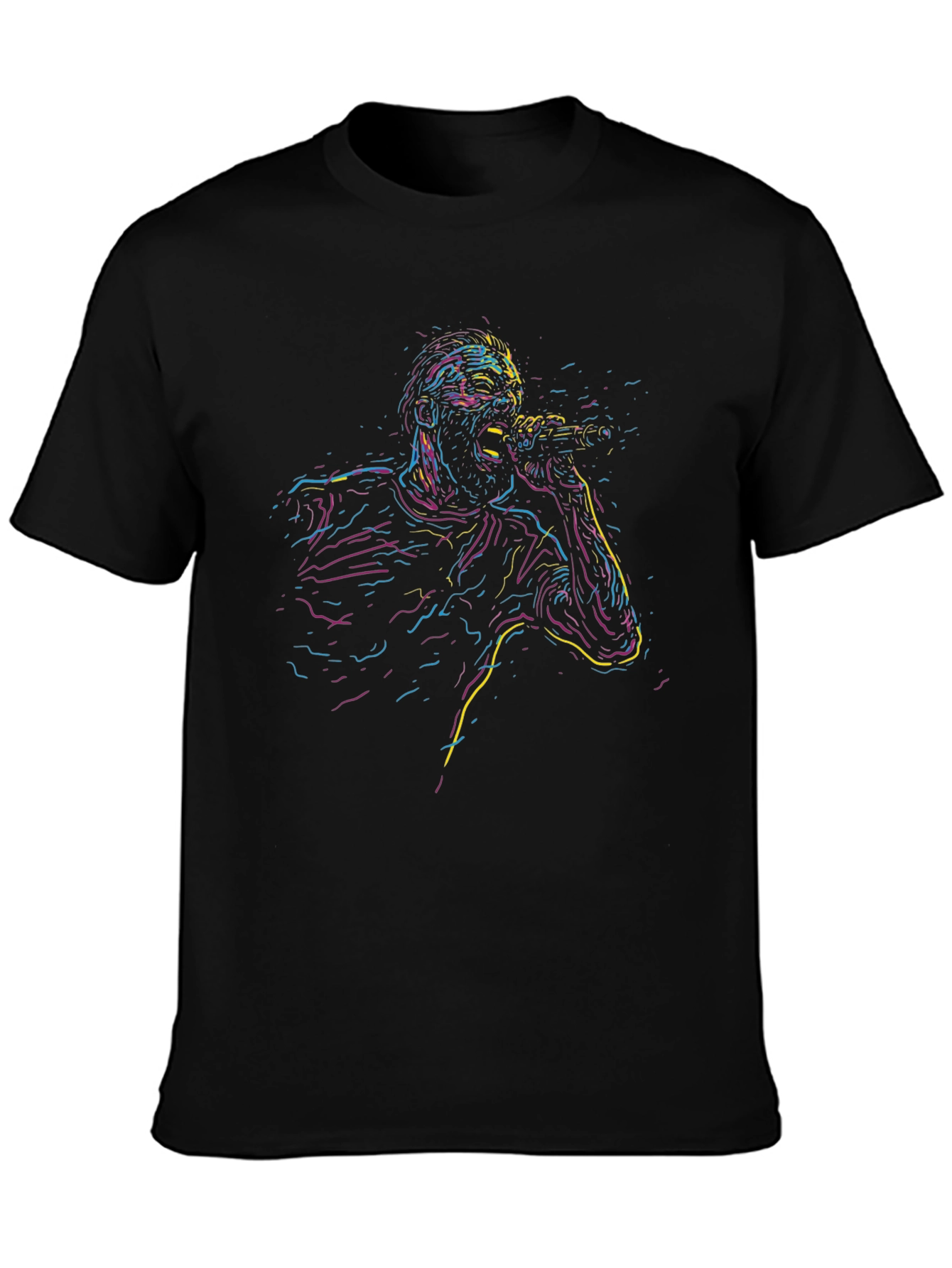 Neon Singer Graphic Black T-Shirt
