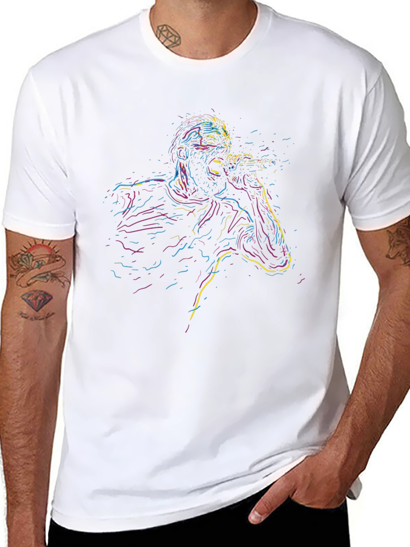 Neon Singer Graphic Black T-Shirt