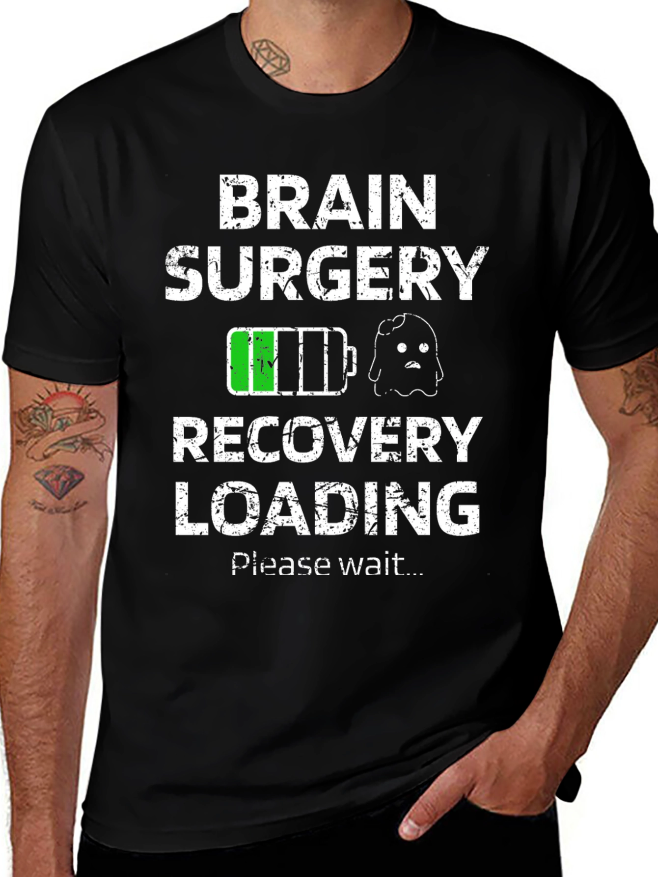 Brain Surgery Recovery Loading T-Shirt Funny Get Well Gift Tee