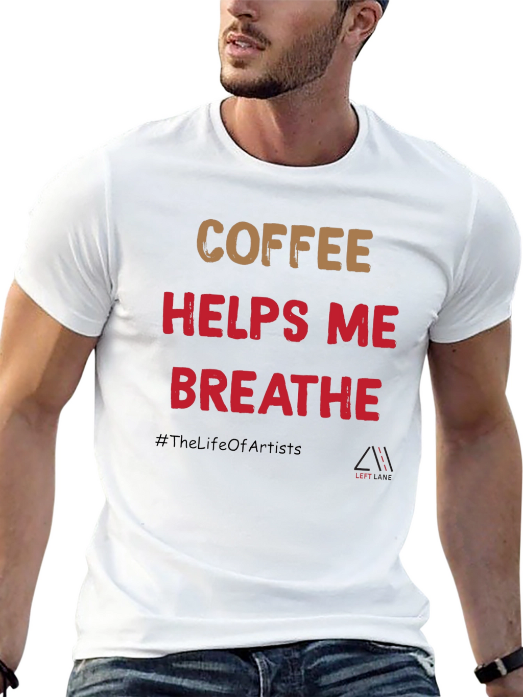 Coffee Helps Me Breathe Graphic T-Shirt