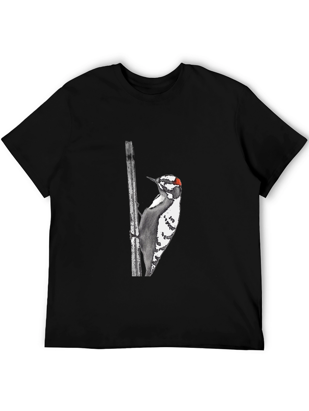 Downy Woodpecker Graphic Tee - Black