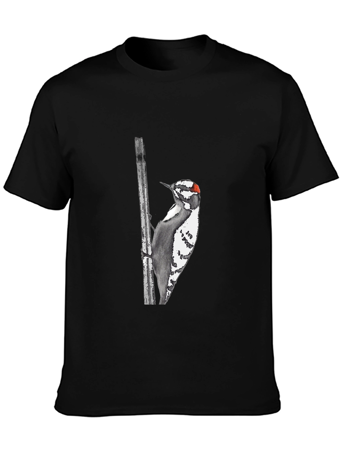 Downy Woodpecker Graphic Tee - Black