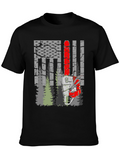 Chainsaw American Flag Forest T-Shirt