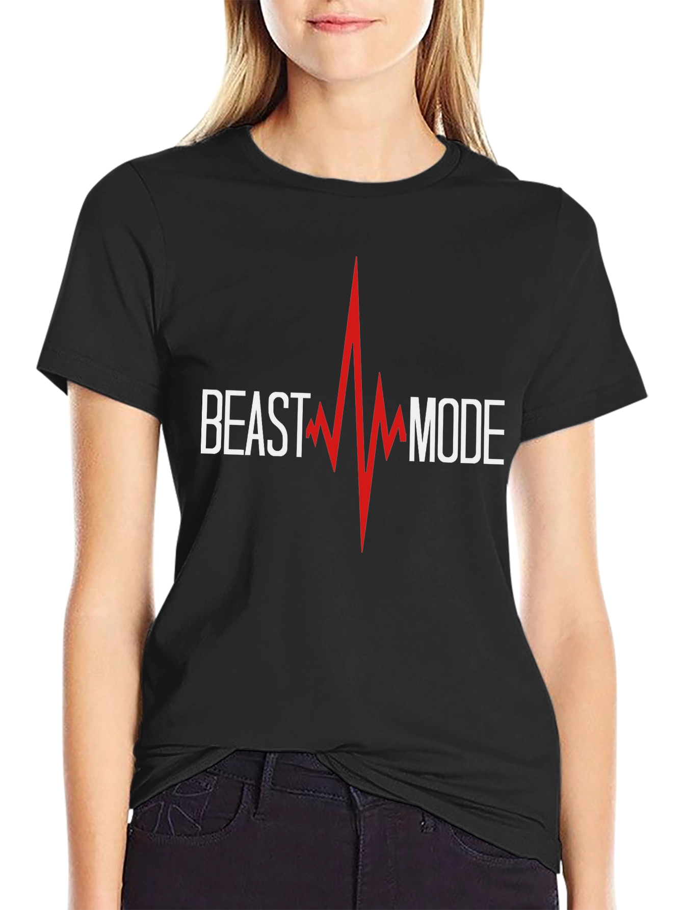 Beast Mode Graphic Print Black T-Shirt