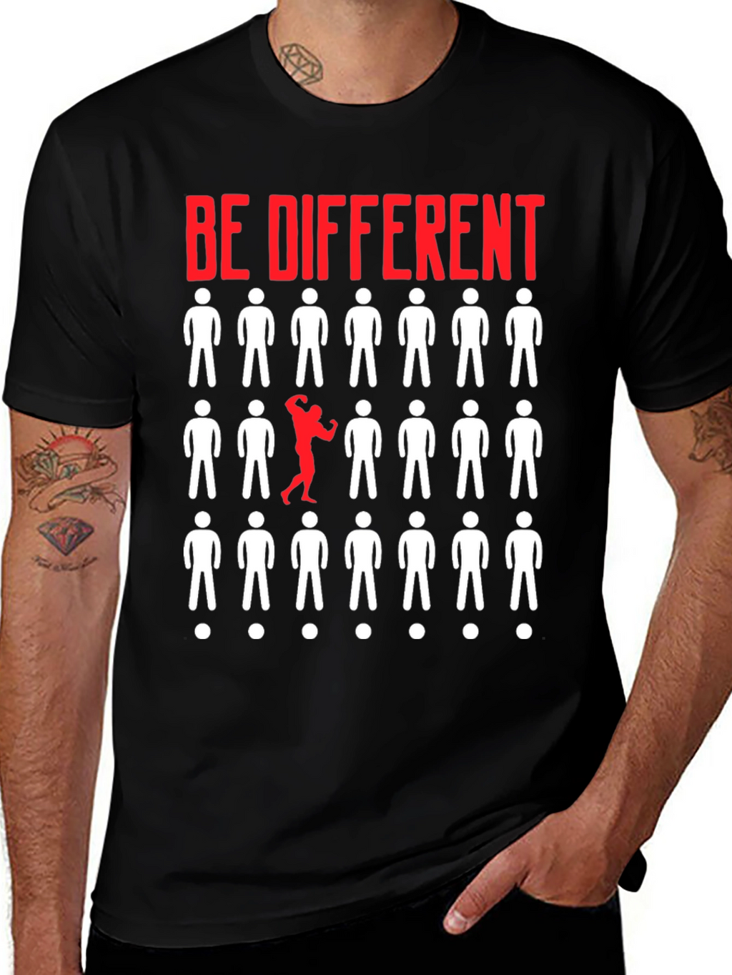 Be Different Graphic T-Shirt - Black