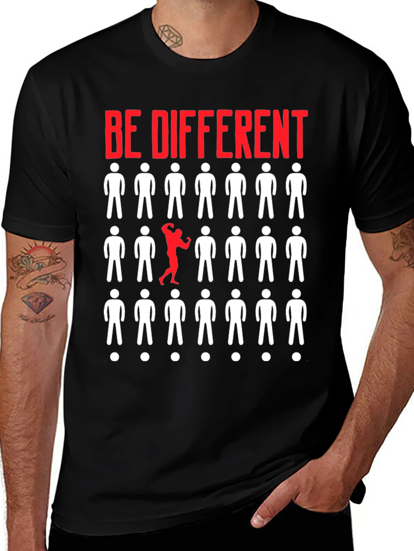 Be Different Graphic T-Shirt - Black