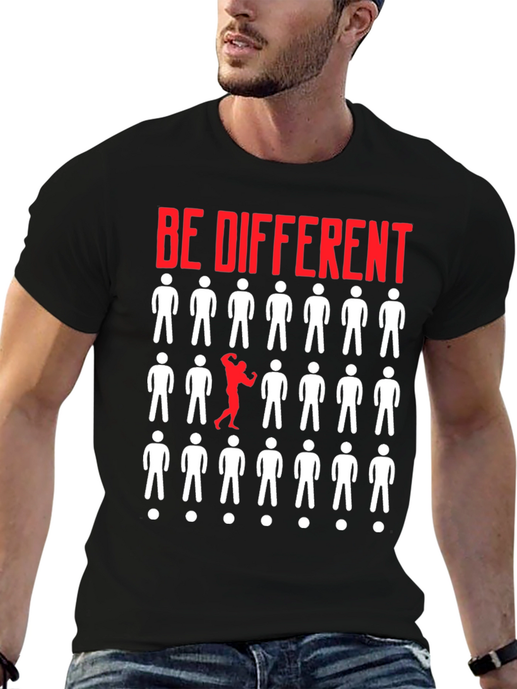 Be Different Graphic T-Shirt - Black