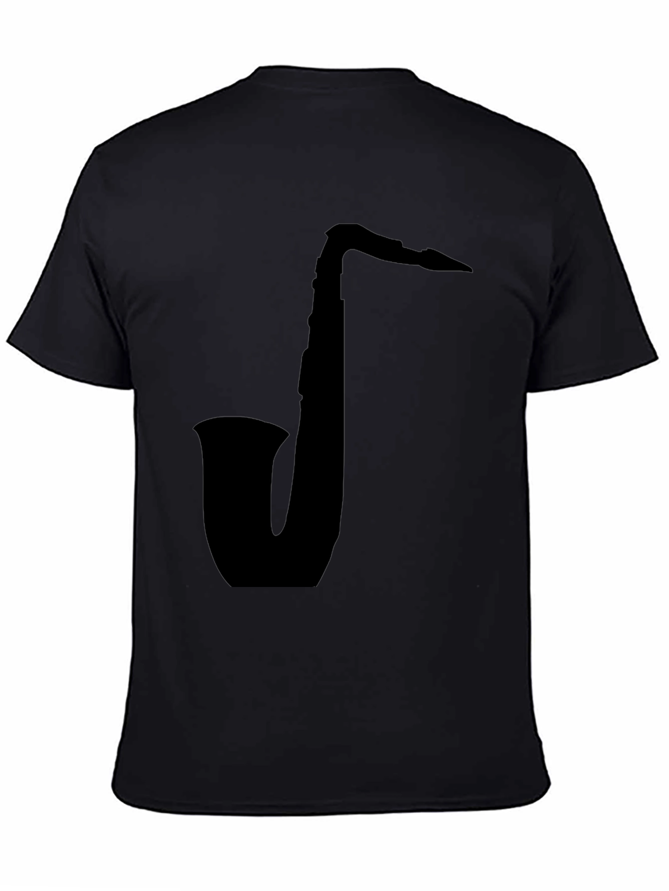 Saxophone Silhouette Black T-Shirt