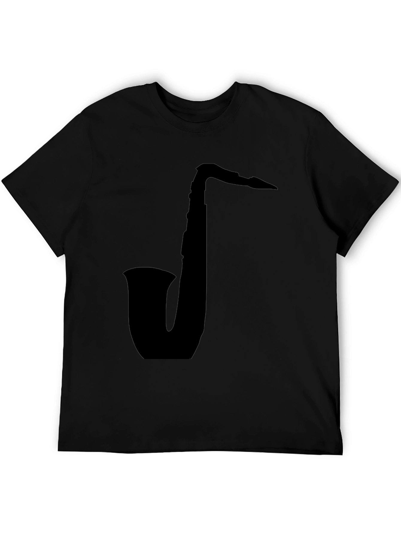 Saxophone Silhouette Black T-Shirt