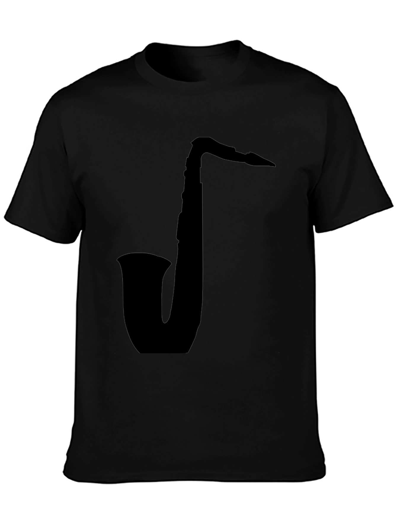 Saxophone Silhouette Black T-Shirt