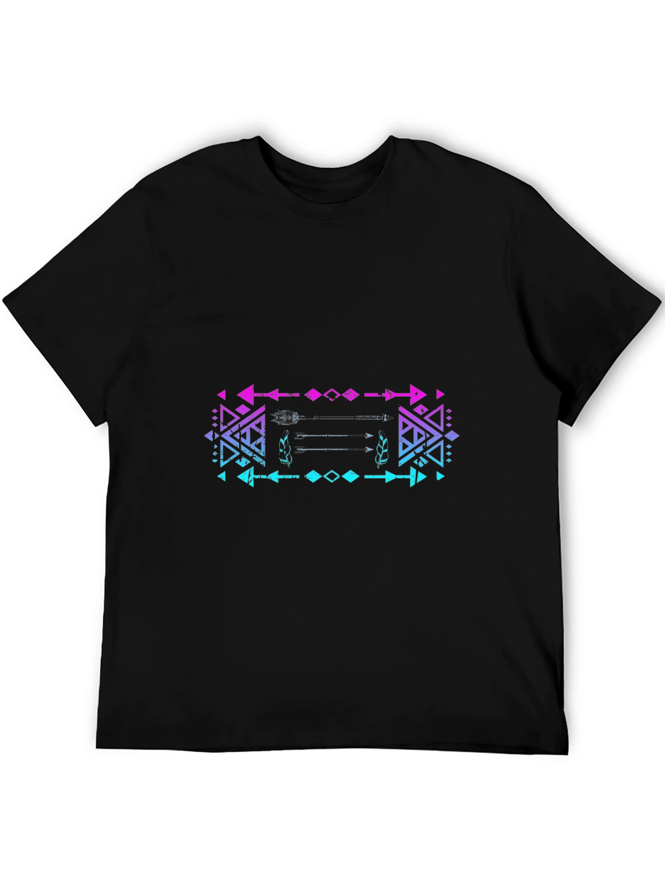 Aztec Arrow T-Shirt - Black Cotton Blend