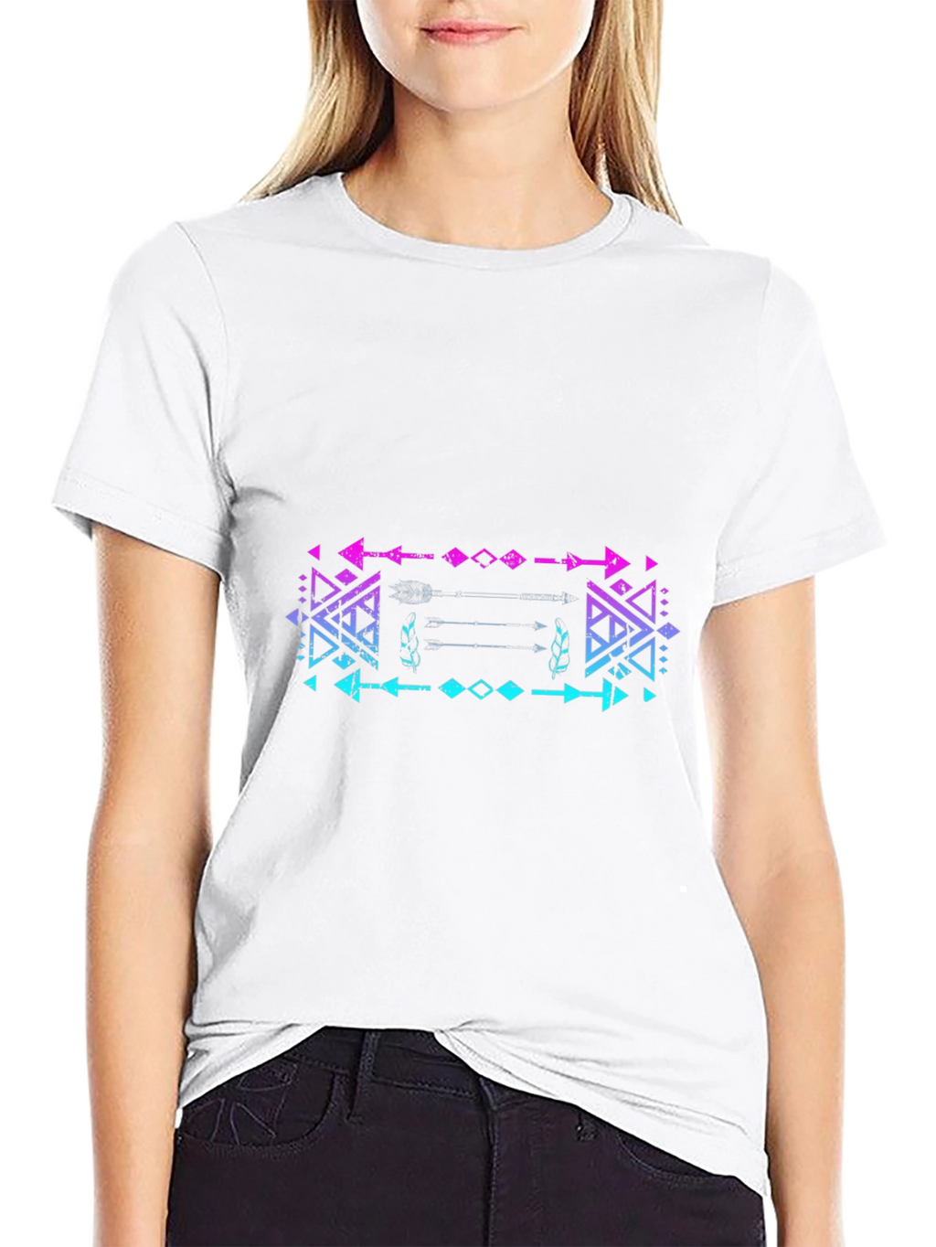 Aztec Arrow T-Shirt - Black Cotton Blend
