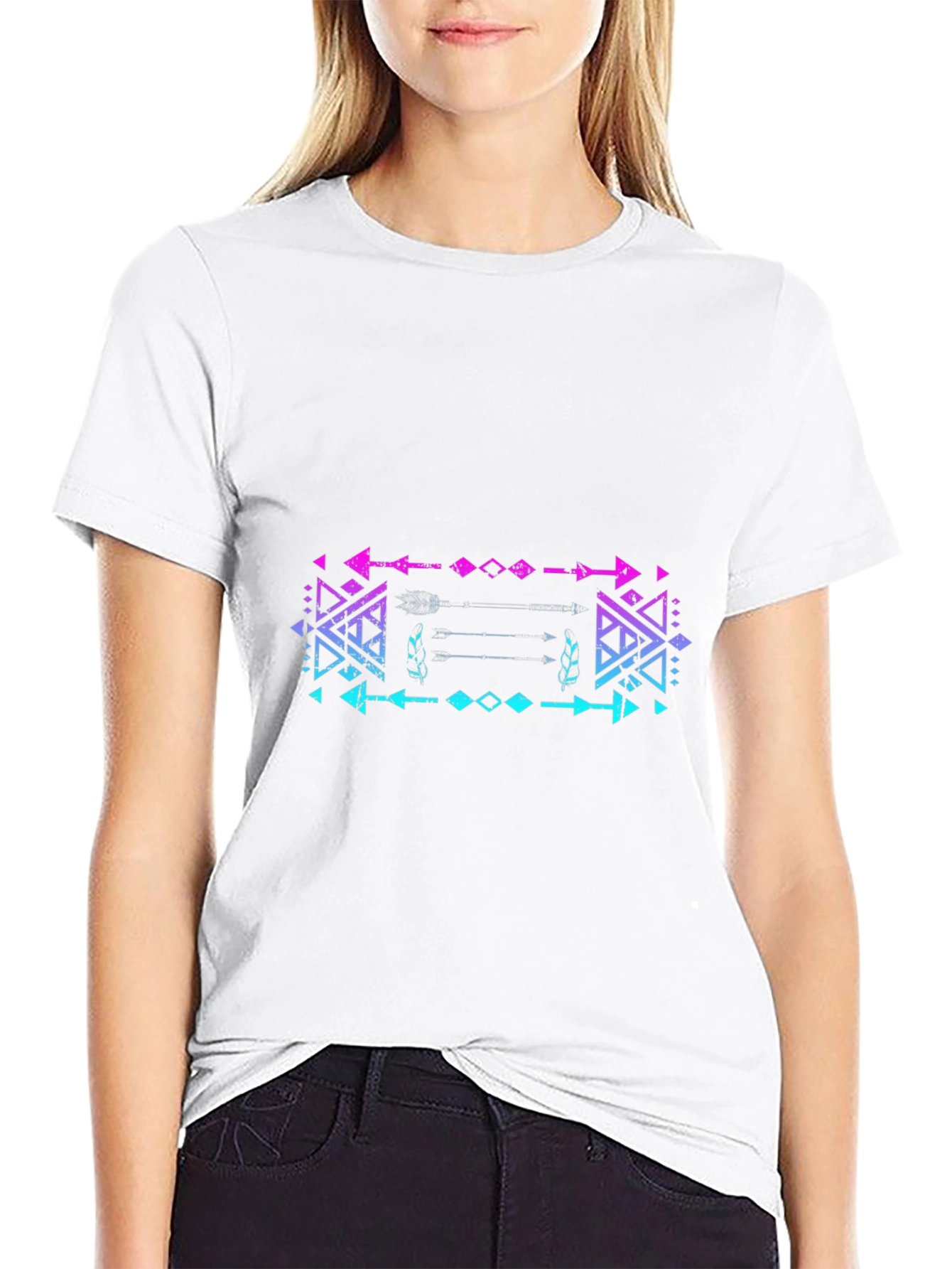 Aztec Arrow T-Shirt - Black Cotton Blend