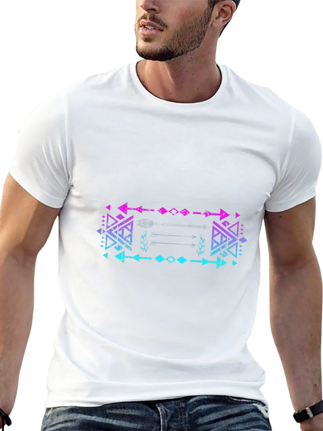 Aztec Arrow T-Shirt - Black Cotton Blend