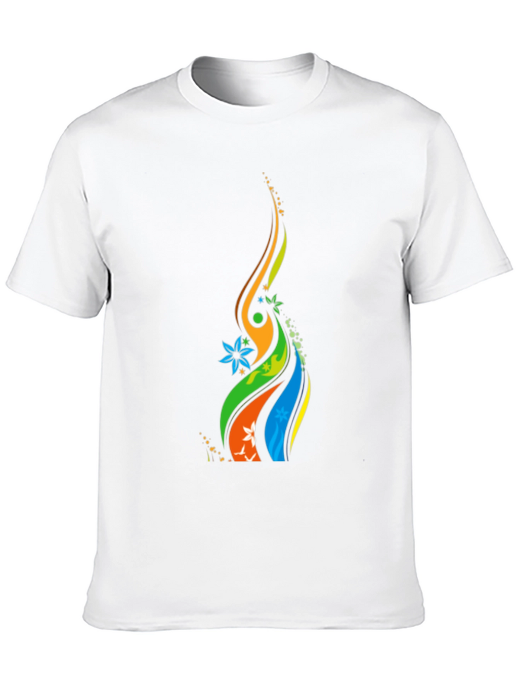 Vibrant Abstract Graphic Black T-Shirt
