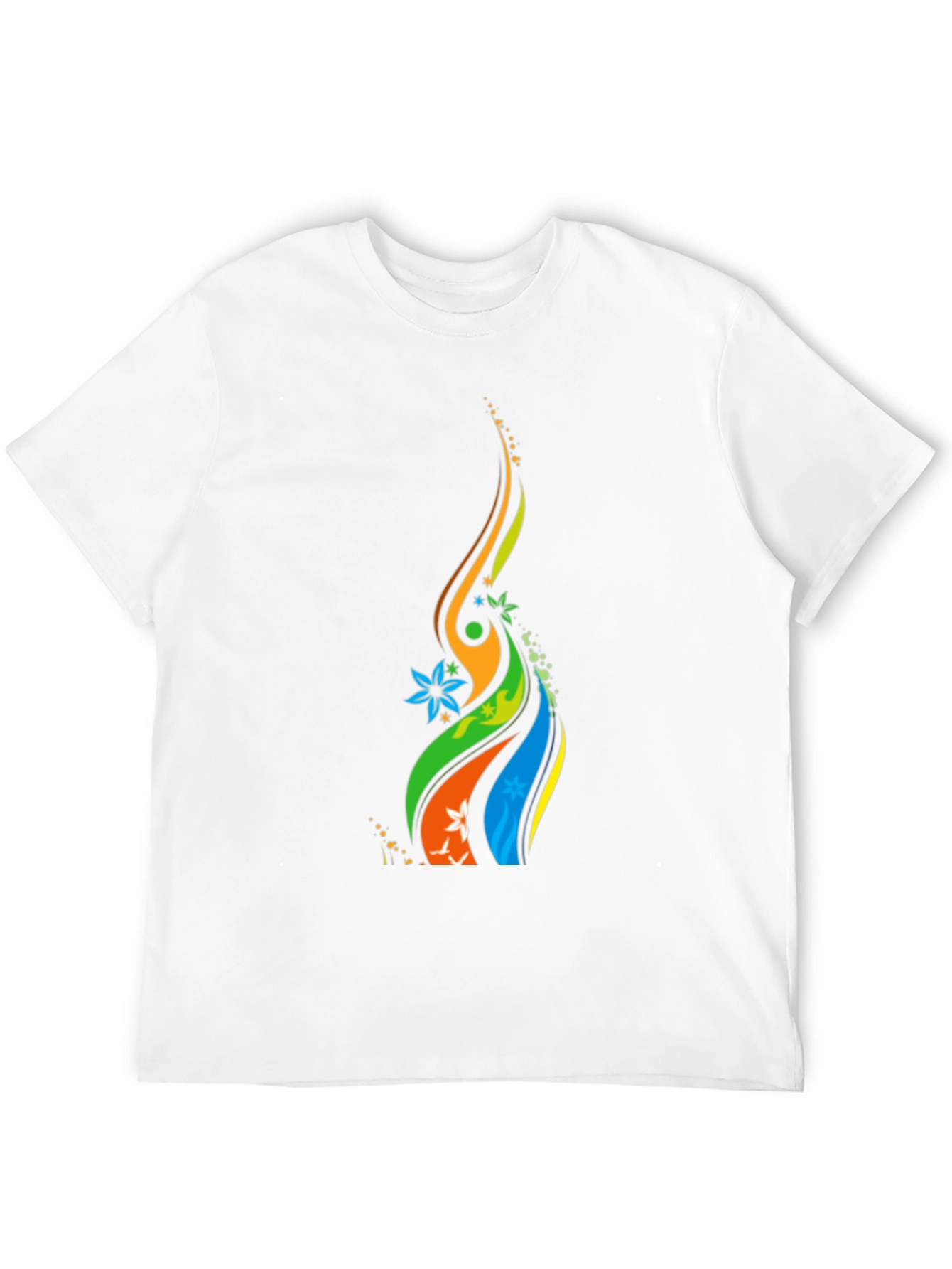 Vibrant Abstract Graphic Black T-Shirt