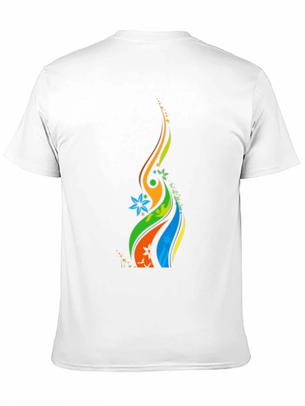 Vibrant Abstract Graphic Black T-Shirt