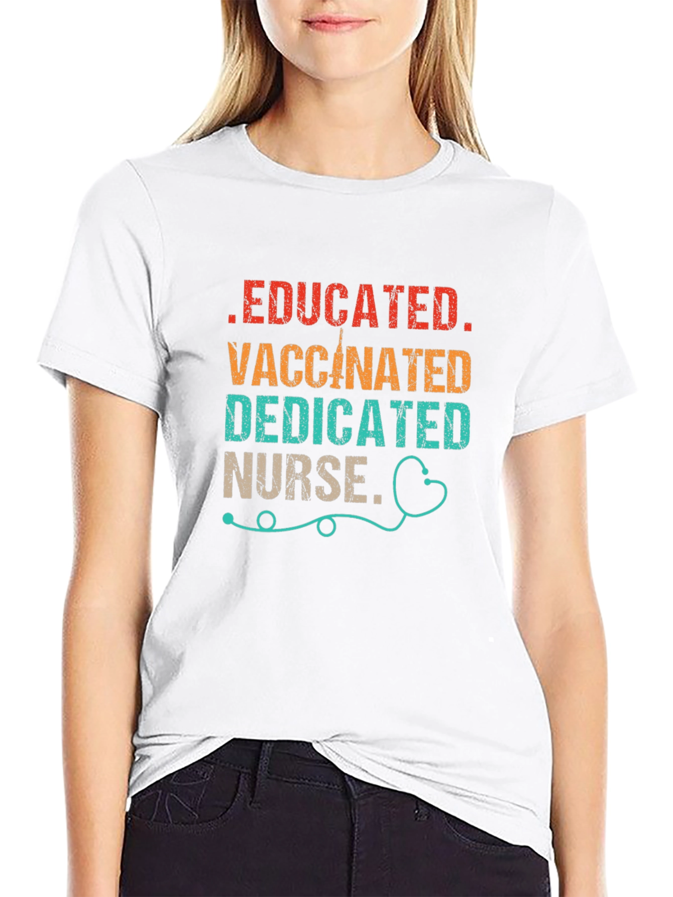 Educated Vaccinated Dedicated Nurse T-Shirt