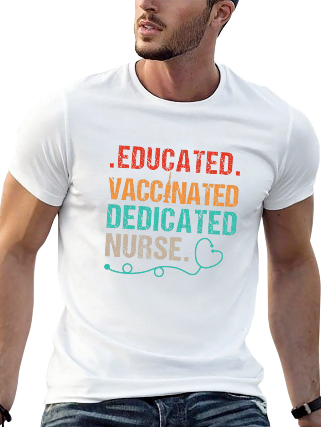 Educated Vaccinated Dedicated Nurse T-Shirt