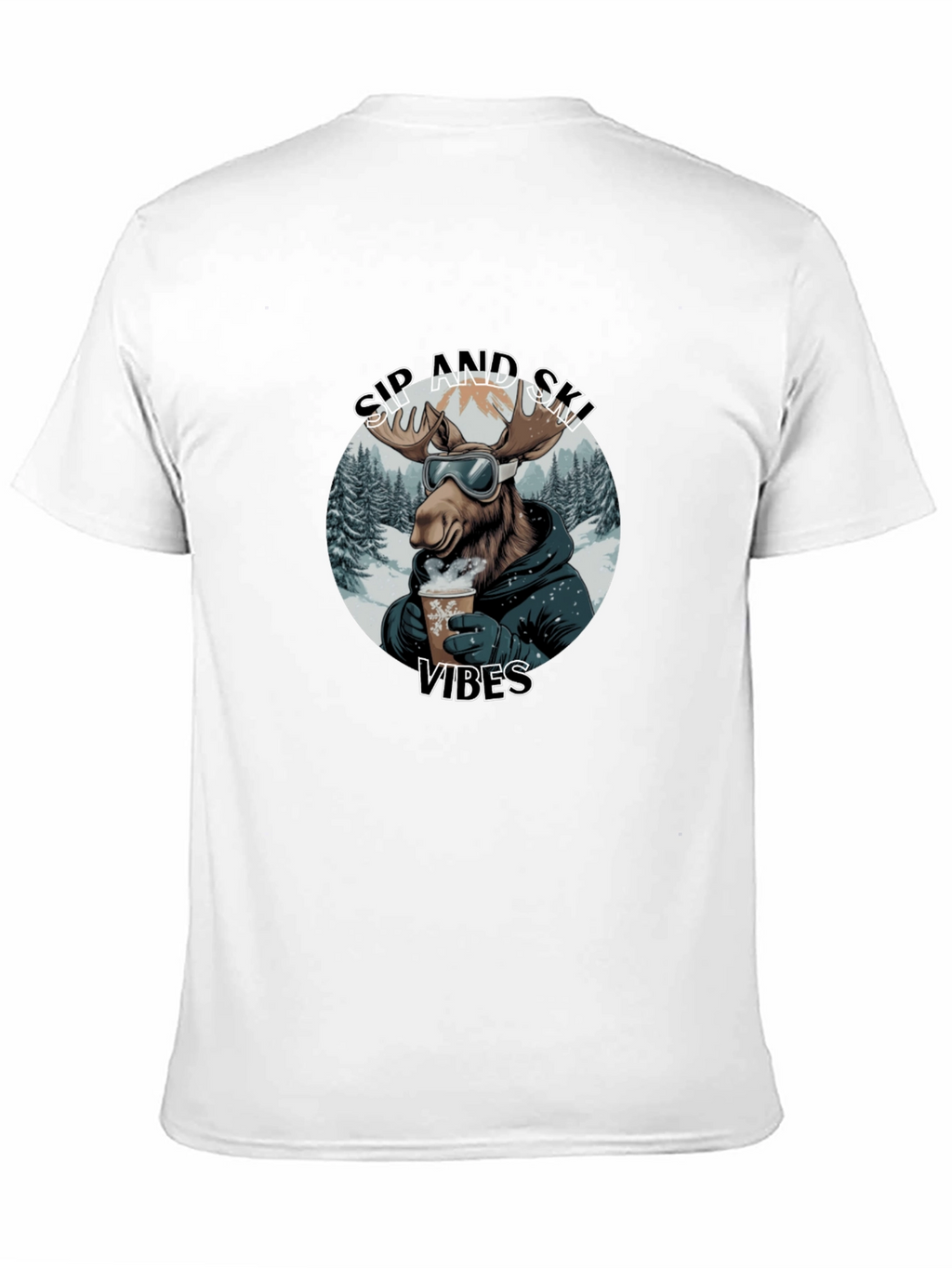 Sip and Ski Vibes Black T-Shirt
