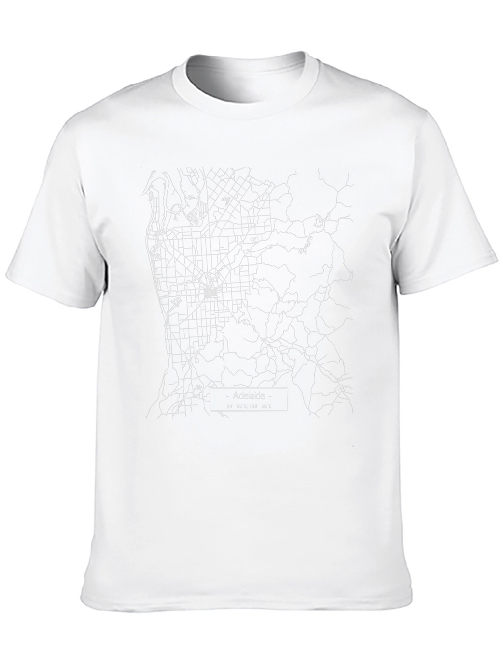 Adelaide City Map Tee - Black Graphic T-Shirt