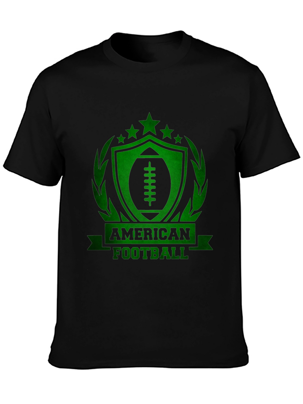 American Football Graphic Tee - Black Cotton T-Shirt