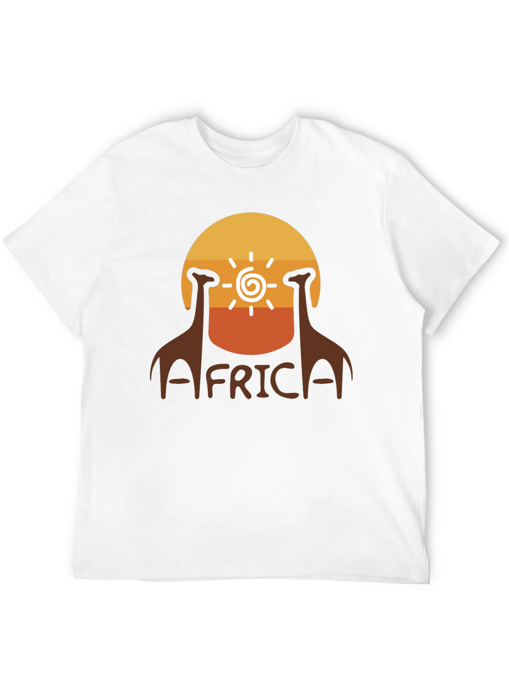 Africa Giraffe Sunset T-Shirt - Black